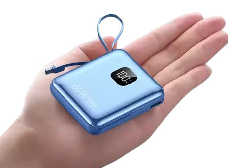 SwiftVolt™ Mini 20K – 20000mAh Portable Power Bank with Built-in Cables, PD 22.5W Fast Charging & Flashlight