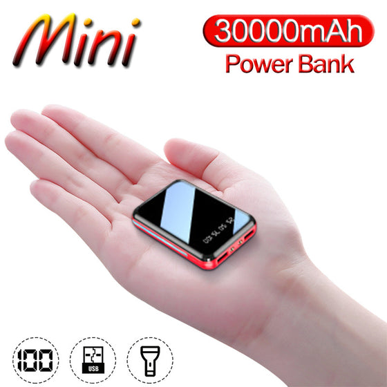 Power Bank 30000mAh Mini Tragbares Telefon Schnellladegerät