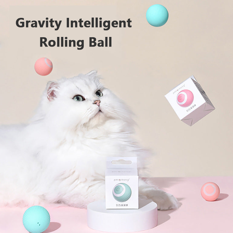 Cat Gravity Intelligent Rolling Ball Tease Toy Pet Automatic Rotating Ball - AnsonUSpace