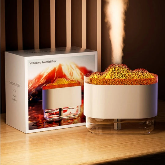 USB Volcano Air Humidifier 300ML Ultrasonic Mist Maker Fogger Household Ultrasonic Water Aroma Diffuser With Colorful Lamp - AnsonUSpace