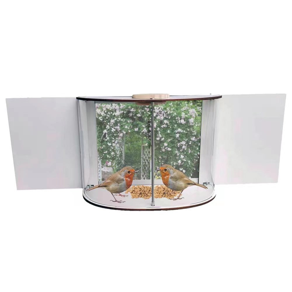 Indoor Window Bird Feeder 180 Degrees Can Watch Wooden Bird Nest