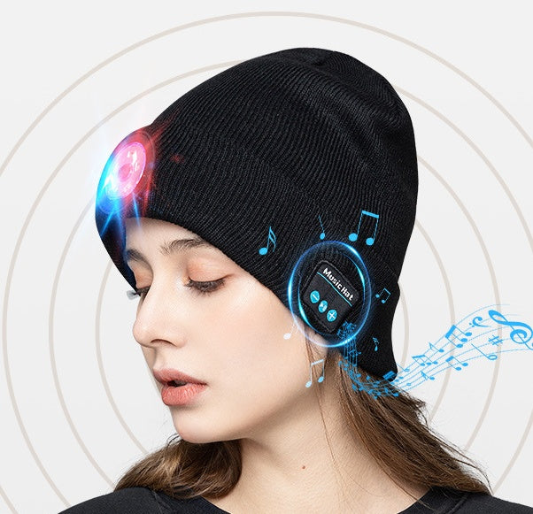 Glow Wireless Music Call Night Run Outdoor Lighting Warm Earphone Hat - AnsonUSpace