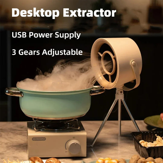 2024 New Portable Desktop Exhaust Fan Small Kitchen Hood Extractor Barbecue USB Charging Desktop Range Hoods Mini Suction Cooker Hood Kitchen Gadgets - AnsonUSpace