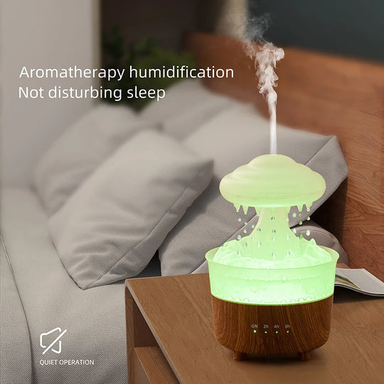 Rain Cloud Night Light Humidifier With Raining Water Drop Sound And 7 Color Led Light Essential Oil Diffuser Aromatherapy - AnsonUSpace