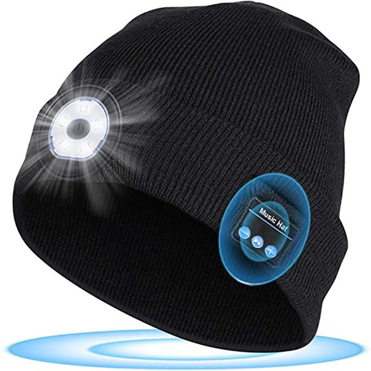 Glow Wireless Music Call Night Run Outdoor Lighting Warm Earphone Hat - AnsonUSpace