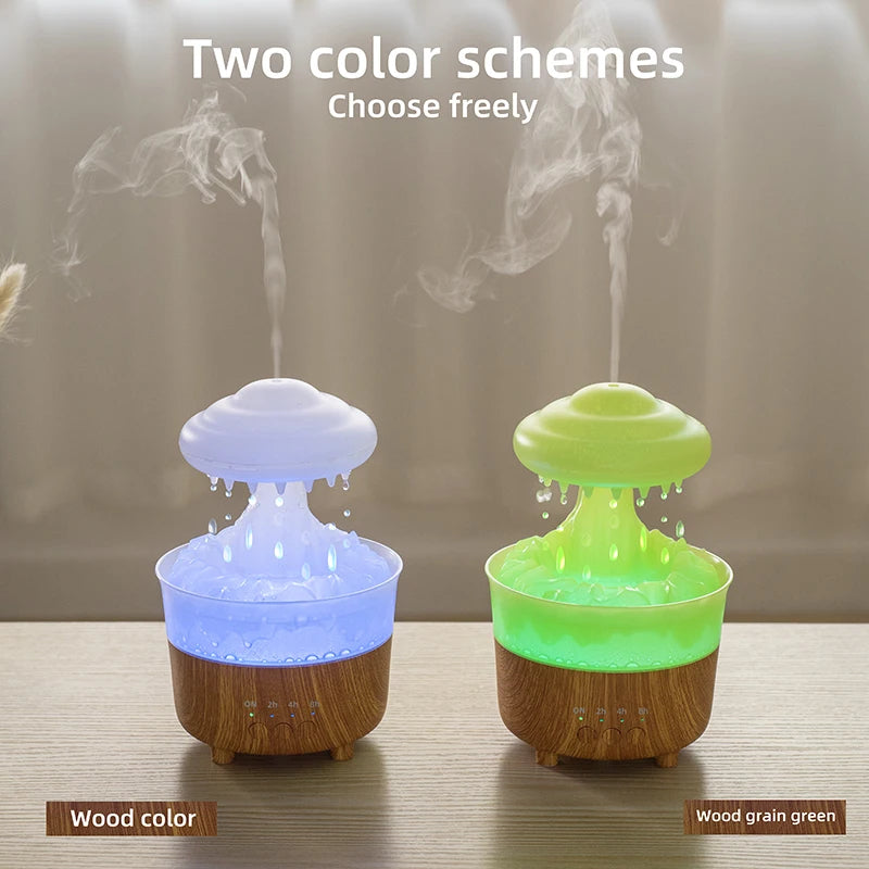 Rain Cloud Night Light Humidifier With Raining Water Drop Sound And 7 Color Led Light Essential Oil Diffuser Aromatherapy - AnsonUSpace