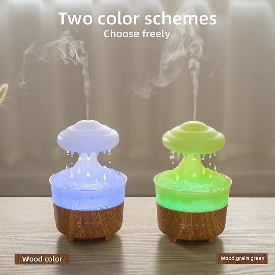 Rain Cloud Night Light Humidifier With Raining Water Drop Sound And 7 Color Led Light Essential Oil Diffuser Aromatherapy - AnsonUSpace