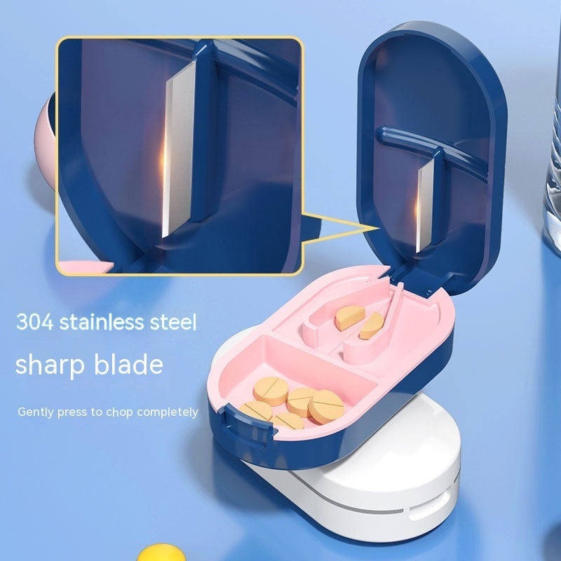 Japanese Pill Cutter Quarter Storage Box