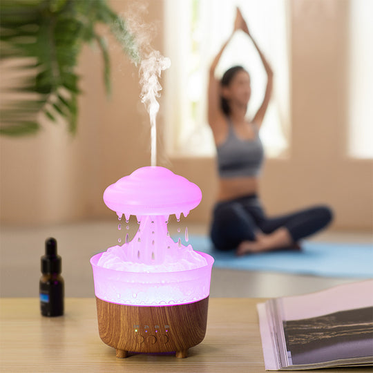 Rain Cloud Night Light Humidifier With Raining Water Drop Sound And 7 Color Led Light Essential Oil Diffuser Aromatherapy - AnsonUSpace