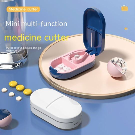 Japanese Pill Cutter Quarter Storage Box