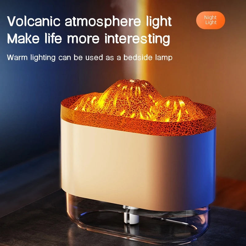 USB Volcano Air Humidifier 300ML Ultrasonic Mist Maker Fogger Household Ultrasonic Water Aroma Diffuser With Colorful Lamp - AnsonUSpace