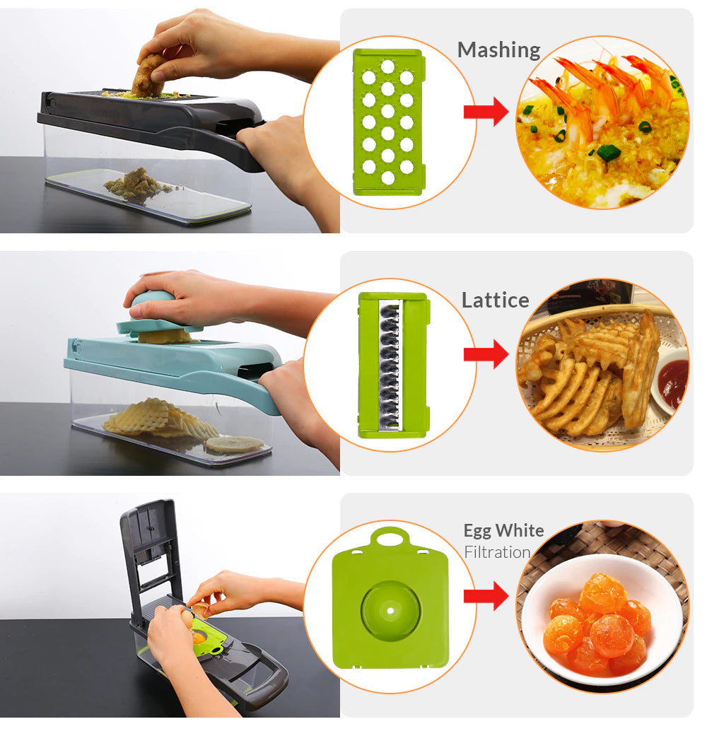 Vegetable Cutter Fruit Slicer Multifunctional Potato Peeler Carrot Grater Garlic Crusher Kitchen Accessories - AnsonUSpace