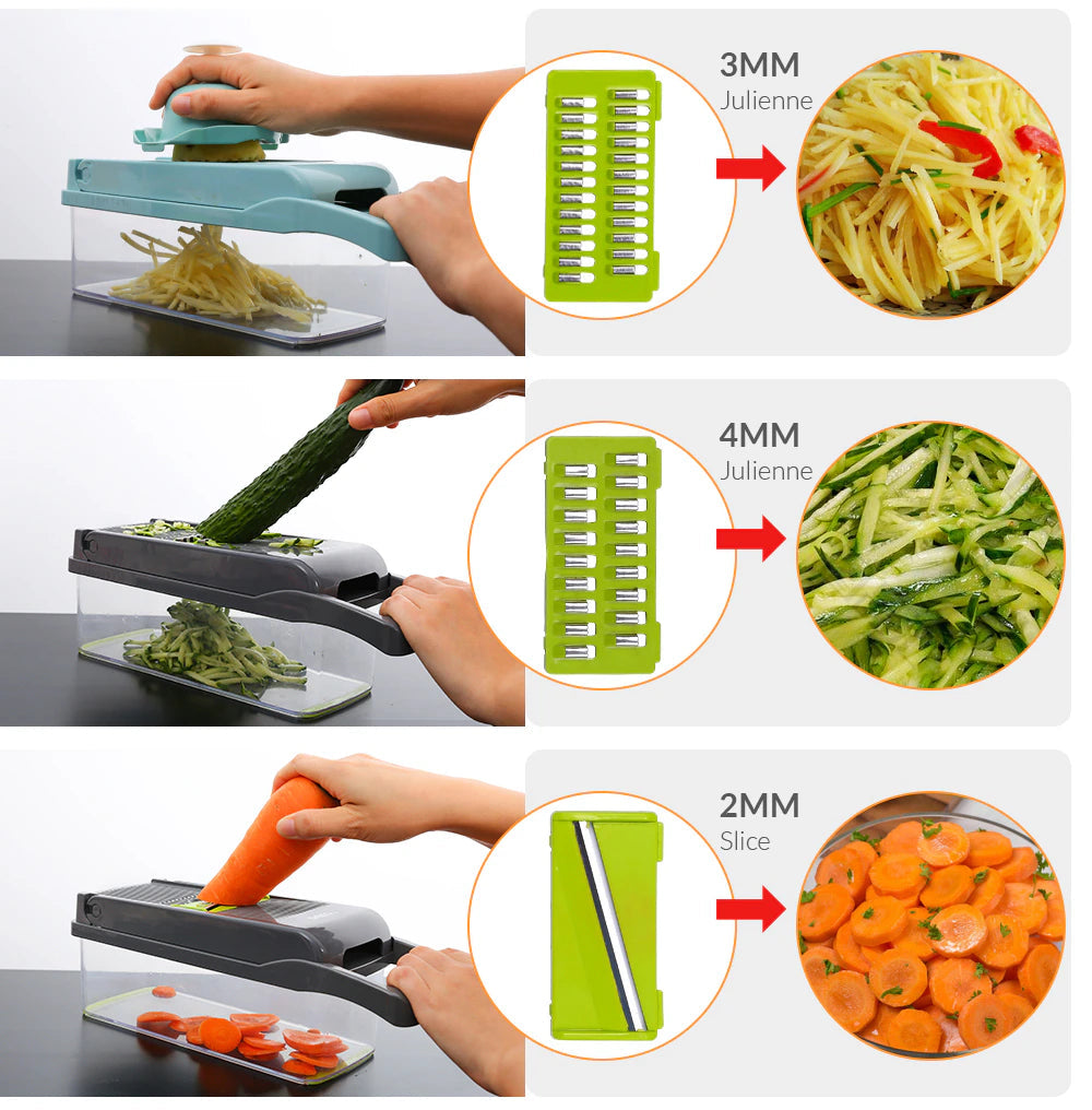 Vegetable Cutter Fruit Slicer Multifunctional Potato Peeler Carrot Grater Garlic Crusher Kitchen Accessories - AnsonUSpace