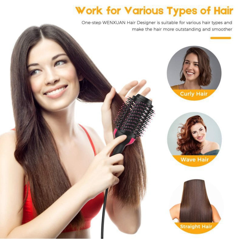 Source Factory Amazon Cross Border Multi-functional Hot Air Comb Straight Hair Comb Hair Comb Curlers Straight Hair Comb Hair Dryer - AnsonUSpace